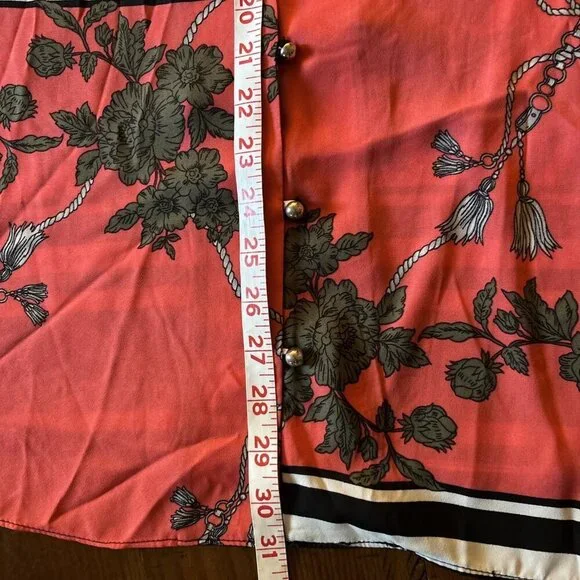 Ashley Stuart Orange & Black Blouse Size 22/24 New Button Down - Picture 7 of 7